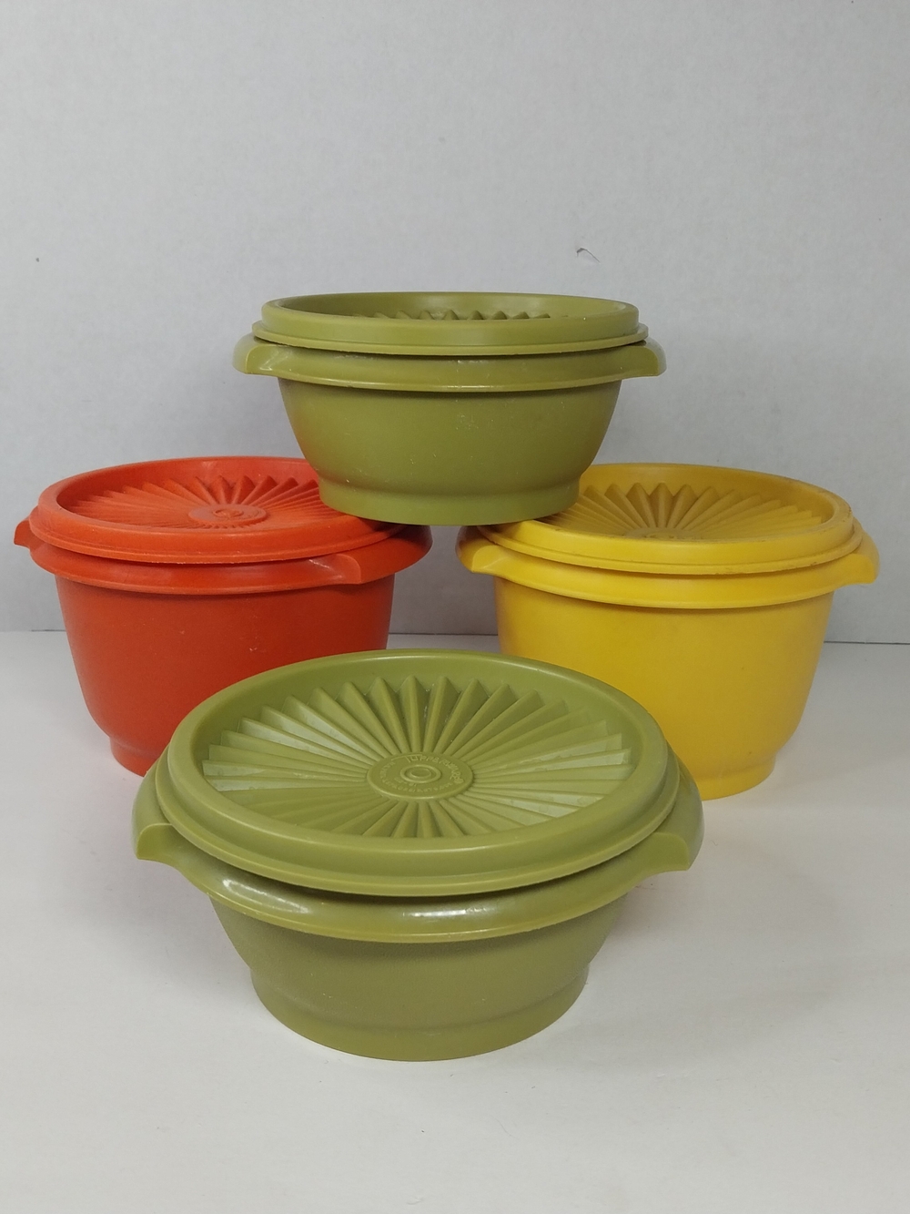 Vintage Tupperware Bowl Set Servalier Bowls Harvest Colors 1970’s Nesting Bowls